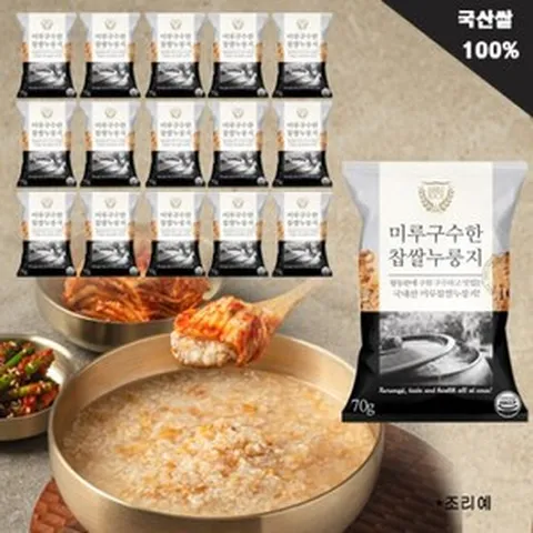 미루구수한 찹쌀 누룽지 70g 15개입 국산쌀 100% 1kg, 1개