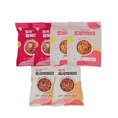 두끼 떡볶이 (6팩) 1세트 (쫄 2팩 즉석 2팩 로제 2팩), 2개