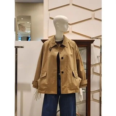 루즈핏 벨티드 하프 트렌치코트 V244PSI932 246146 {!마감임박!}, 55, 카키(KA)