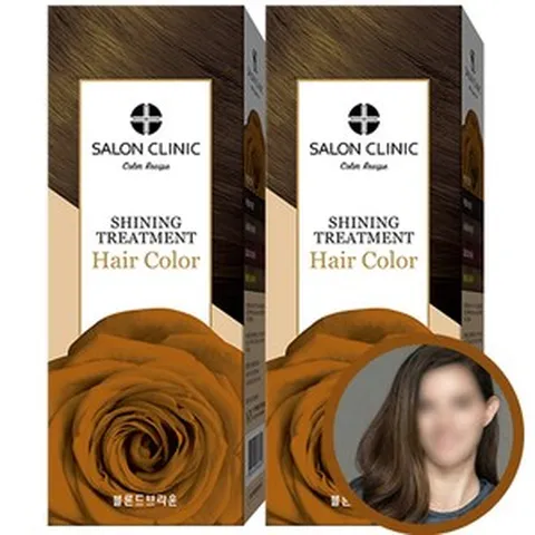 살롱클리닉 셀프 염색약 블론드브라운(밝은 갈색) 2개, 블론드브라운, 1세트