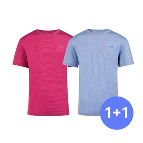 1+1세트 SPX 냉감 아이스 여름 티셔츠 2종 남녀공용 블루 레드