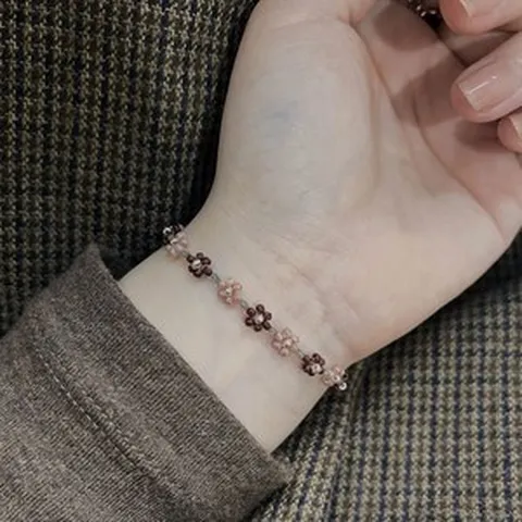 작은 꽃 비즈 팔찌 예쁜 비주얼