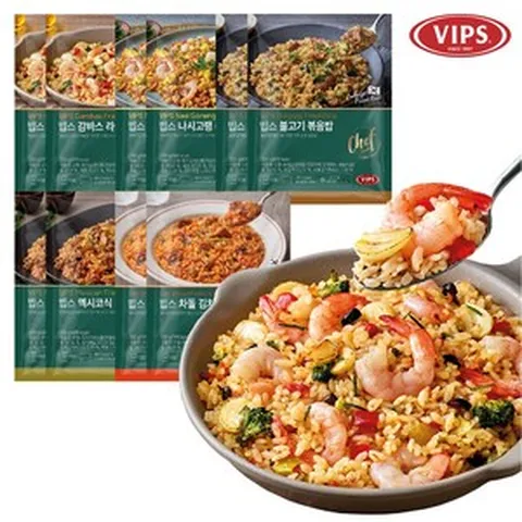 빕스 빕스 볶음밥 10인분 세트(감바스2+나시고랭2+불고기2+멕시코식2+치킨김치2), 1세트(5종10개)