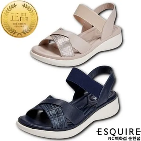 [에스콰이아] <단독특가 40%할인> 발이편한 컴포트+초경량 (3cm굽) 발볼이 편한 여성 샌들 #매장 BEST제품#