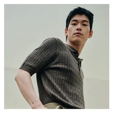 M12 4종세트 24SS 남성 코튼 블렌디드 케이블 카라니트