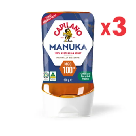 [호주정품직구-최신생산품] 카필라노 마누카꿀 MGO 100+ 업사이드 다운 (튜브형) 250그램, 1개, 250g