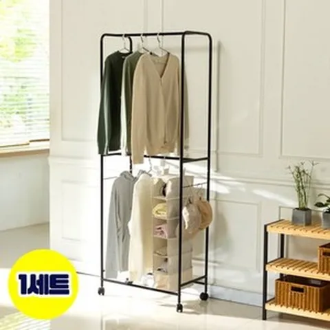 까사마루 ★초특가★ [1세트] 2단 멀티 라운드 행거, 화이트