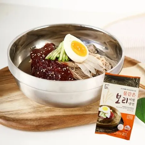 밀가루없이 국산 늘보리 99% 물같은 보리냉면 (2인분 육수 양념장포함), 660g, 1개