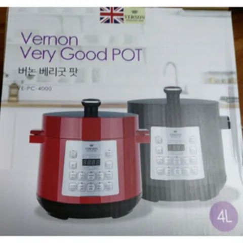 [버논] 베리굿팟 4L 멀티쿠커 VE-PC-4000 자취선물 자취템 압력 찜기 냄비 단미멀티포트 까사맘스마트쿠커 겸용, 레드