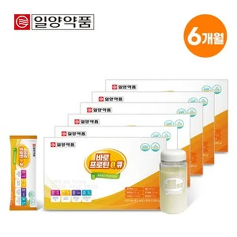 일양약품 바로프로틴Q큐 산양유+초유단백질 청소년 부모님 시니어 단백질보충제음료 4+2 [총 6개월분], 35g, 6박스