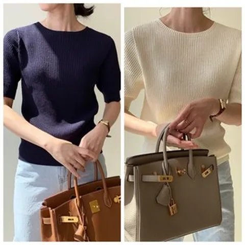 보웬 홀가 골지 린넨 라운드 니트