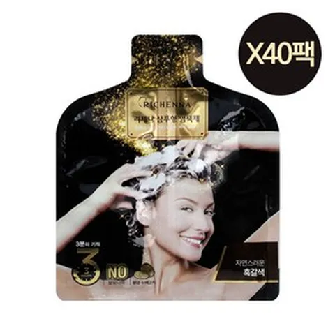 리체나 이지 스피디 골드 샴푸형 염색제 흑갈색 40팩, 40개, 단품