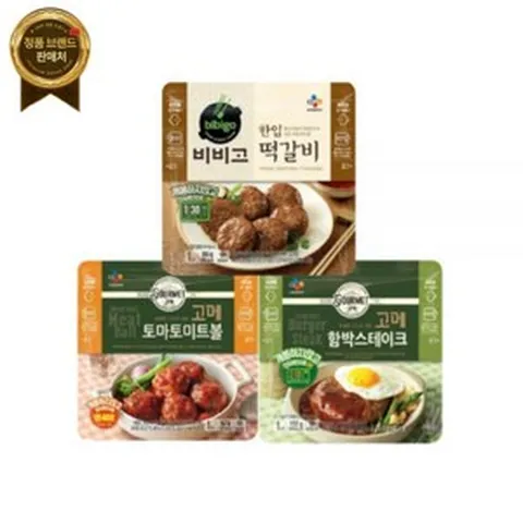 고메 비비고 간편식 10봉 묶음 인기구성 함박스테이크 미트볼 한입떡갈비 [원산지:상세설명에 표시], 비비고 한입떡갈비 320g x 4개