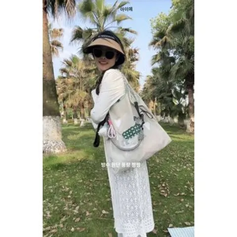 일본식 고비 러블리 마이너 텍스처 숄더백 통근 대용량 퍼피 텍스처 크로스 토트백