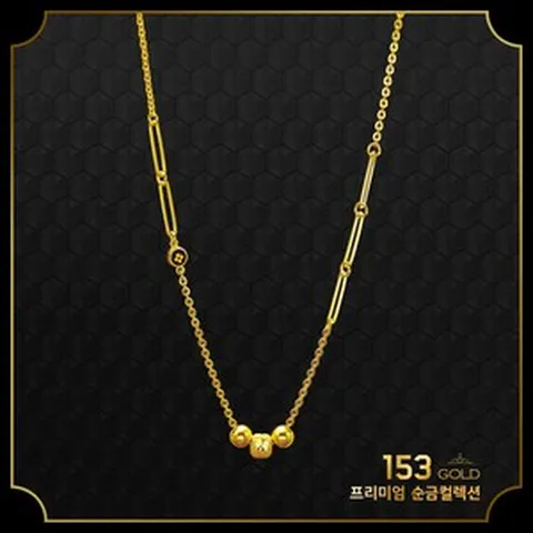 153골드 [최신]24K 순금 KSAN 3038등 클로버 오닉스 클립체인 목걸이 10돈 37.5g 목걸이(다양한중량 판매자 검색 또는 문의)