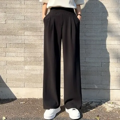 시크폭스 여성용 메이듀 밴딩핀턱와이드팬츠