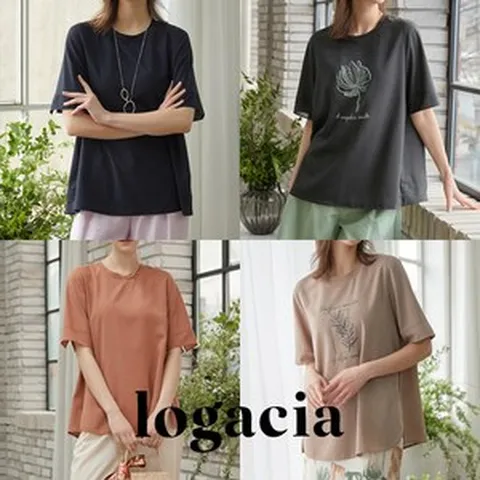 [logacia] 로가시아 린넨라이크 아트웍 티블라우스 4종
