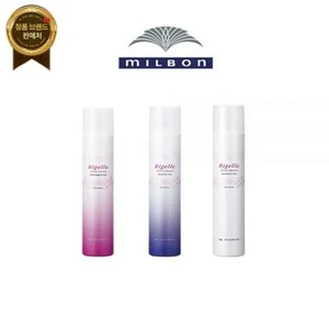 (1+1) 밀본 니제르 에어왁스 시리즈 180g 헤어 왁스 볼륨 스프레이, 스윙무브+브라이트업, 2개