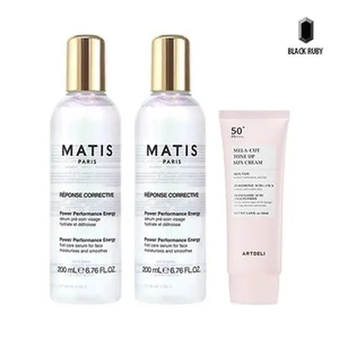 기타 (뷰티) 마티스파리 파워 퍼포먼스 에너지 세럼 200ml x2 + 아트델리 멜라컷 선크림 50ml, 단품, 단품