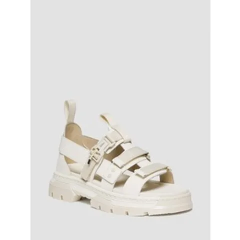 닥터마틴 피어슨 이그렛 아약스 & 본 웨빙 남성 여성 가죽 샌들 화이트 여름 휴가 여행 샌달