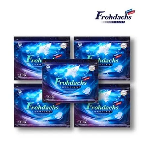 [프로닥스] 초고농축 세탁 시트세제 75매(15매 5팩) / 드럼세탁기 공용, 5개, 상세 설명 참조