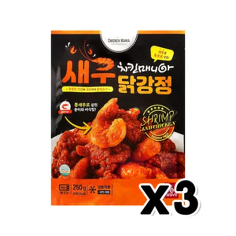세븐일레븐 치킨매니아 새우닭강정 즉석조리 250g x 3개