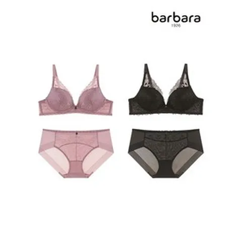비비안바바라 프리미엄 레이스 노와이어 브라팬티 여성 속옷 세트 4종 158456 {!마감임박!}, 혼합/80B(95)