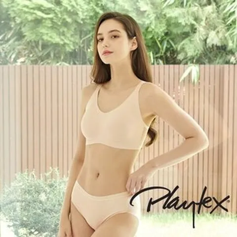 플레이텍스 Playtex 와이어리스 골프 브라팬티 2종세트 베이지 PXW2O01_T 118624 {!마감임박!}, 75B(90)