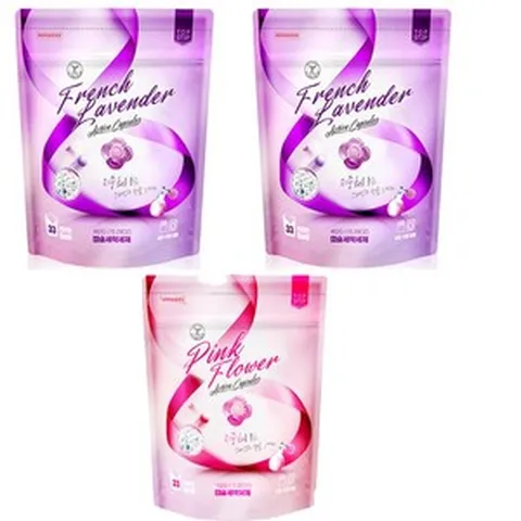 탑스텝 캡슐세제 33캡슐 1팩 프렌치라밴더 핑크플라워 세트 고농축 캡슐세탁세제, 1개