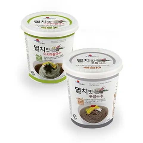 [바다가득히] [간편컵국수] 멸치맛 톳 쌀국수 82g x 6개 + 다시마 쌀국수 82g x 6개, 12개