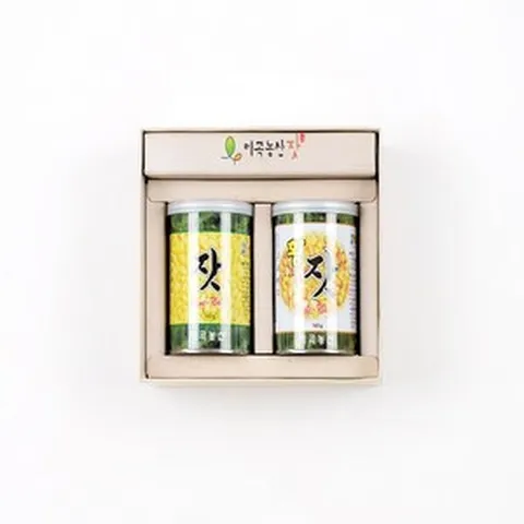 24년 햇잣 가평잣 이곡농산 국내산100% 가평특산품 2캔(140x140) 선물용 세트 (황잣.백잣), 2캔, 280g, 140g
