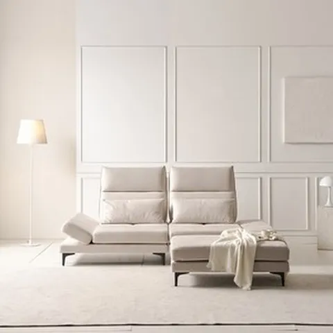 라클라우드 프레도 코브라 헤드레스트 스윙 포틀랜드 원단 패브릭 3인 소파, 오트밀 베이지