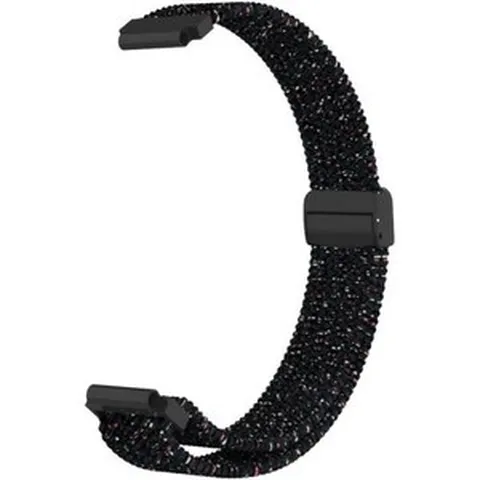 편조 나일론 밴드 가민 릴리 2 시계밴드 여성용 교체용 마그네틱 루프 중 5.0 .8.2인치, Dark Black, Lily2-M(Fits 5.0-8.2" wrists), 1개