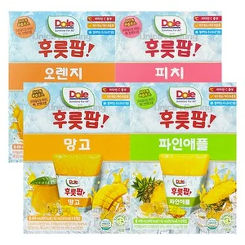 DOLE 돌후룻팝 4종혼합 32개입 (오렌지8개입 망고8개입 파인애플8개입 피치8개입), 1개