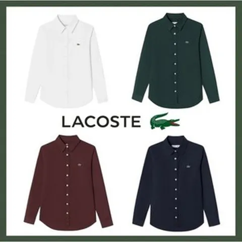 [백화점직송/빠른출고] 라코스테 LACOSTE 여성 베이직 옥스포드 4 Color 데일리 여자 남방 셔츠