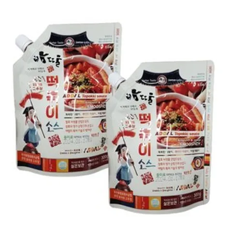 아딸 떡볶이 소스 300g x 2팩 순창발효토마토고추장 깊은풍미 부드러운매운맛, 4개