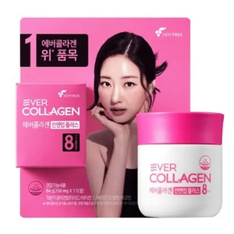 식약처 인증 인정 에버콜라겐 인앤업 플러스 촉촉한 피부 근본적 케어 저분자콜라겐펩타이드 비오틴 비타민C 셀렌 엘라스틴 히알루론산 2중 기능성 콜라겐 홈쇼핑 방송 건강 식품, 112정, 1개