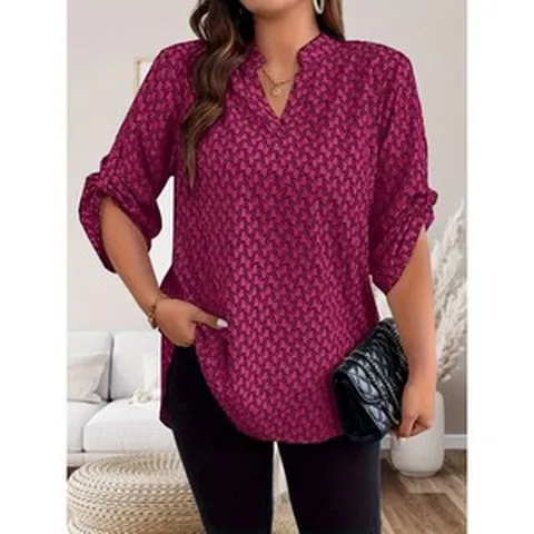 풍기인견블라우스 아사면셔츠 거즈셔츠 여성용 곱슬 소매 캐주얼 브이넥 셔츠