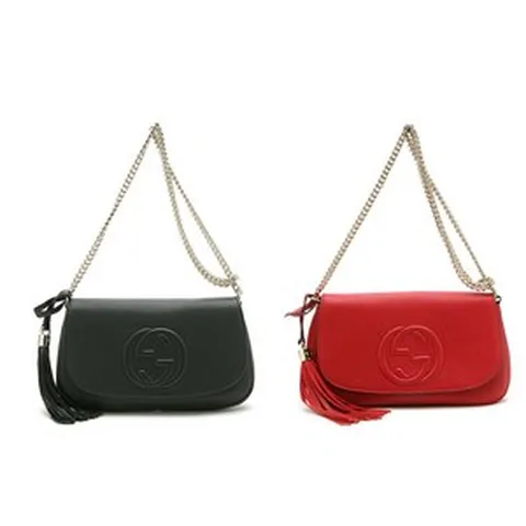 구찌 소호 태슬 체인 숄더백 (블랙/레드)