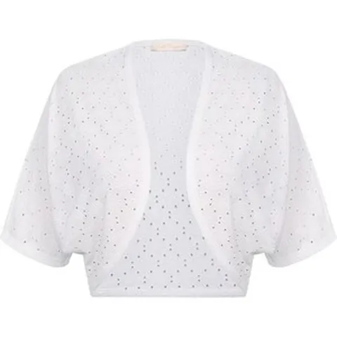 [관부가세포함] Belle Poque 여성용 오픈 프론트 볼레로 어깨 걸이 배트 윙 반팔 크롭 카디건 경량