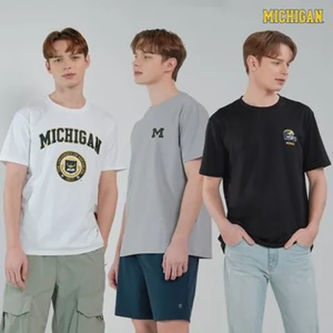 미시간 유니버시티 남성 캐주얼 반팔 티셔츠 3종 택1