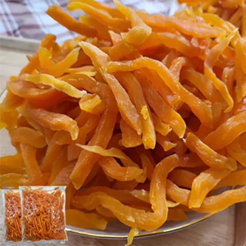 1+1 프리미엄 다이어트 간식 쫀득쫀득 대용량 저칼로리 햇 반건조 붉은 고구마 말랭이 2팩 400g, 2개