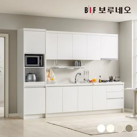 보루네오 나비드 주방 싱크대 시공 1.5m~8.8m 리모델링 부엌 인테리어 교체 철거 E0 PET소재