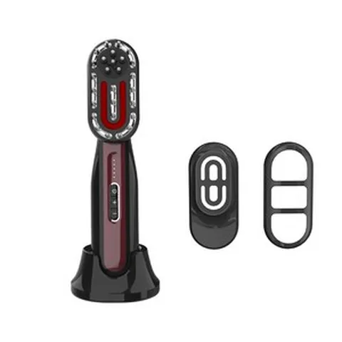 nimin 두피 마사지기 빗 전동 EMS 미세전류 레이저 다용도 두피브러쉬 5단조절 얼굴 마사지기 모발관리기, 블랙