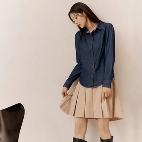 더엣지 2종세트 24FW 타임리스 데님 셔츠