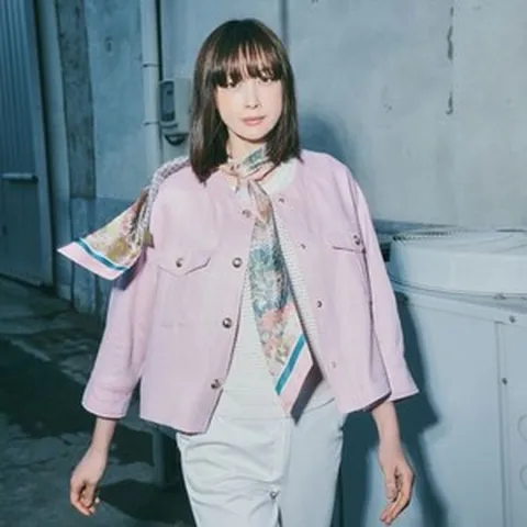 지스튜디오 프렌치린넨100 헤링본 금장 블루종