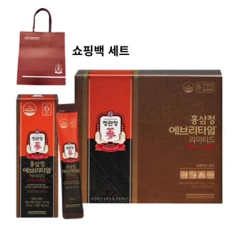 *쇼핑백세트* (100% 정관장 정품) 홍삼정 에브리타임 리미티드 10ml*30포 (30일분) 1일 1포 건강챙기기 크리스마스 센스 영양 에너지 부모님선물, 1개, 30회분