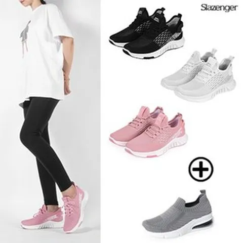 [쇼핑엔티] [슬레진저][1+1구성] 여성 워킹 운동화 슬립온 2종