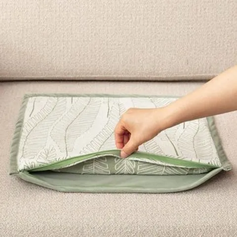 쿠션 베이스 프릴 더미 쿠션 좌식 안락한 여름 스타일리시한, 에메랄드그린(베개커버), 맞춤형 상세 상담 서비스