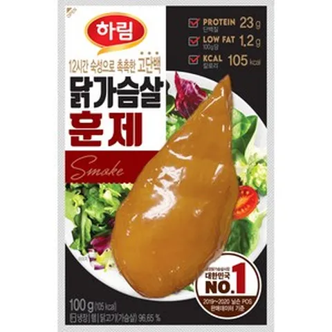 하림 닭가슴살 훈제, 10개, 100g